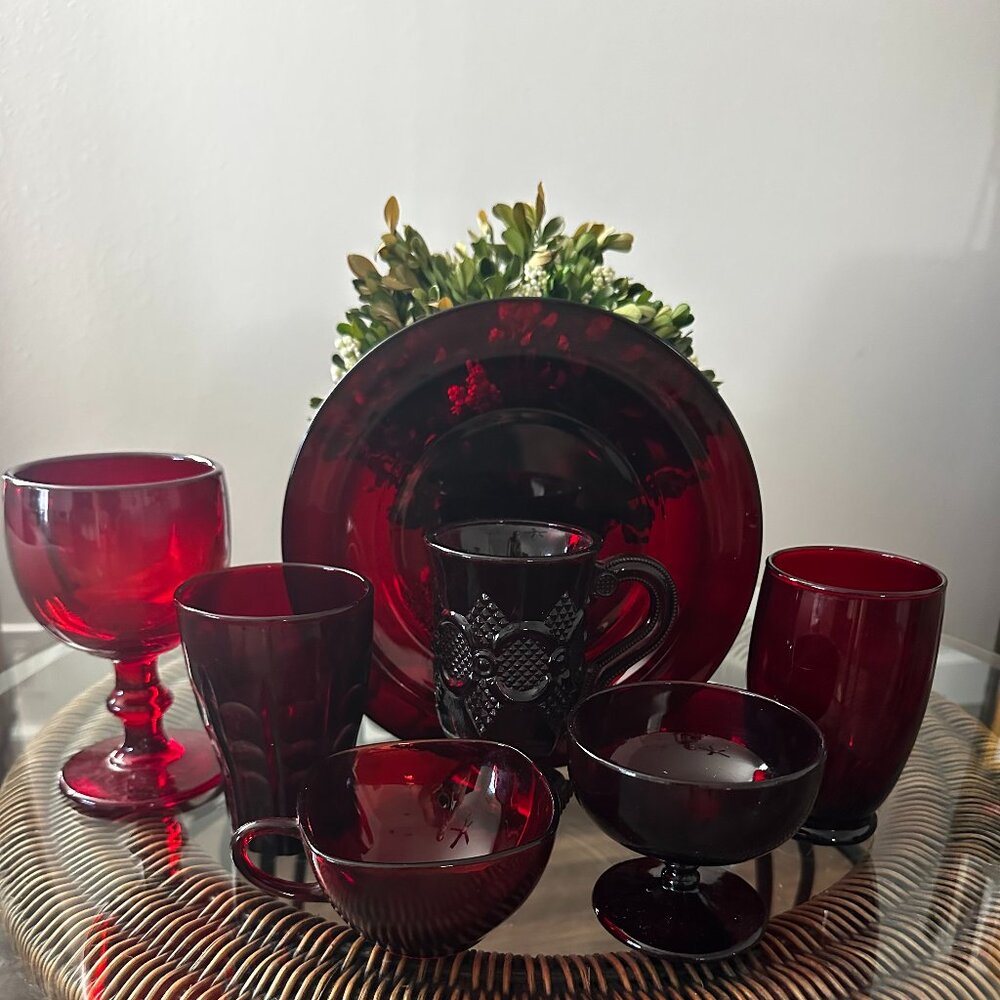 Red Ruby Anchor Hocking, Hoffman House Imperial Glass, Wheaton & more asst. Lot